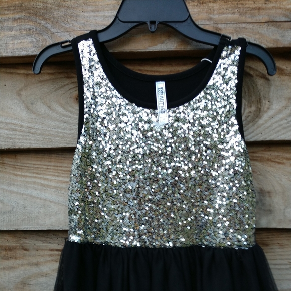 Vintage Beautees Girl's Formal Dress Black/Silver Party/Wedding - Picture 9 of 10